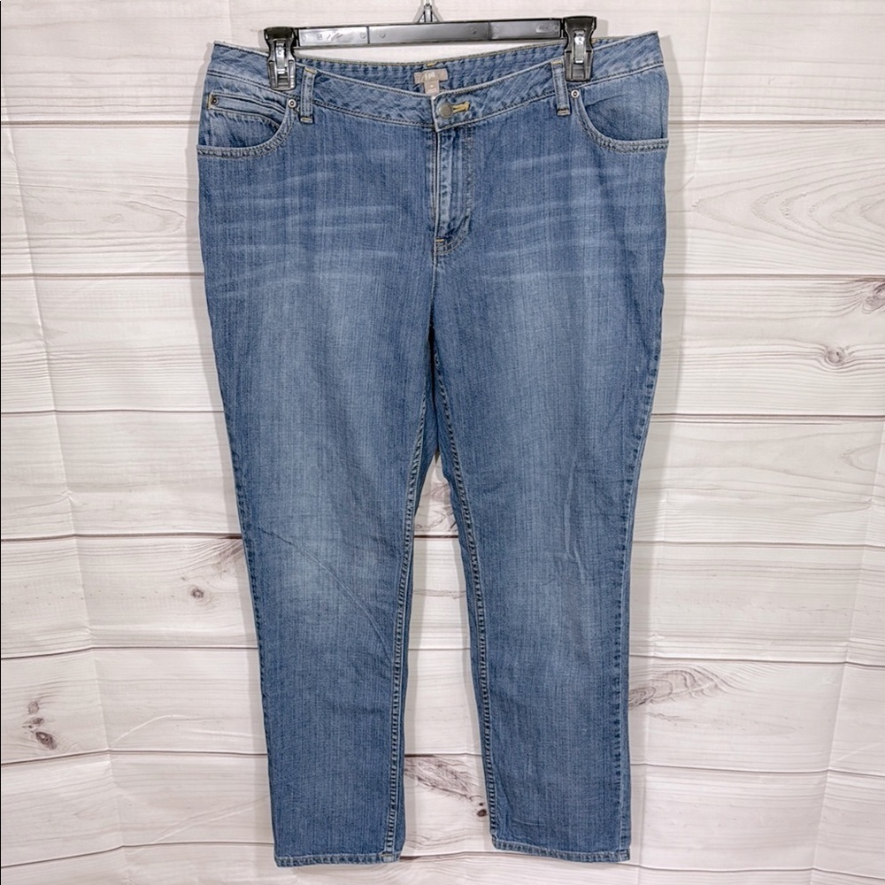 J. Jill Blue Denim Mid-Rise Straight Leg Jeans size 16